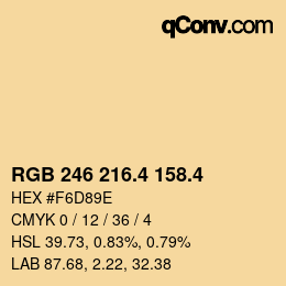 カラーコード: RGB 246 216.4 158.4 | qconv.com