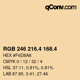 カラーコード: RGB 246 216.4 168.4 | qconv.com