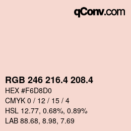 カラーコード: RGB 246 216.4 208.4 | qconv.com