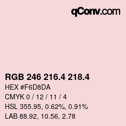 カラーコード: RGB 246 216.4 218.4 | qconv.com