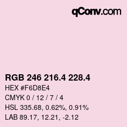 カラーコード: RGB 246 216.4 228.4 | qconv.com