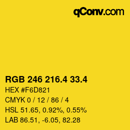 カラーコード: RGB 246 216.4 33.4 | qconv.com