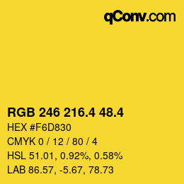 カラーコード: RGB 246 216.4 48.4 | qconv.com