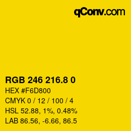 カラーコード: RGB 246 216.8 0 | qconv.com