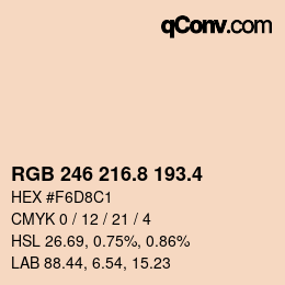 カラーコード: RGB 246 216.8 193.4 | qconv.com