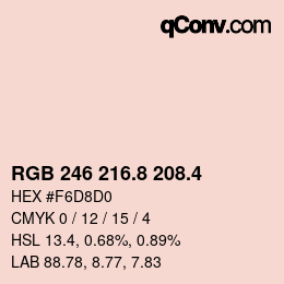 カラーコード: RGB 246 216.8 208.4 | qconv.com