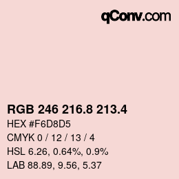 カラーコード: RGB 246 216.8 213.4 | qconv.com