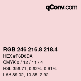 カラーコード: RGB 246 216.8 218.4 | qconv.com