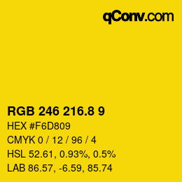 カラーコード: RGB 246 216.8 9 | qconv.com