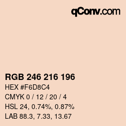 カラーコード: RGB 246 216 196 | qconv.com
