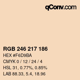 Color code: RGB 246 217 186 | qconv.com
