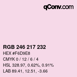 Color code: RGB 246 217 232 | qconv.com