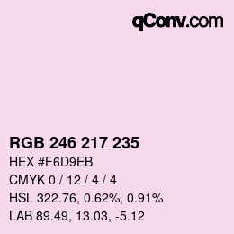 Color code: RGB 246 217 235 | qconv.com