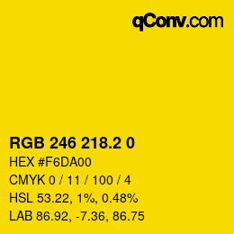 カラーコード: RGB 246 218.2 0 | qconv.com