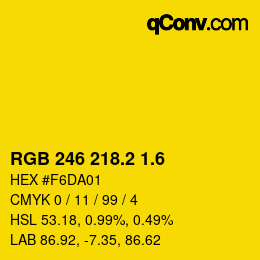 カラーコード: RGB 246 218.2 1.6 | qconv.com