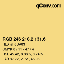 カラーコード: RGB 246 218.2 131.6 | qconv.com