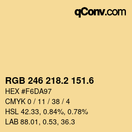 カラーコード: RGB 246 218.2 151.6 | qconv.com