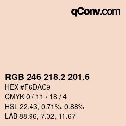 カラーコード: RGB 246 218.2 201.6 | qconv.com
