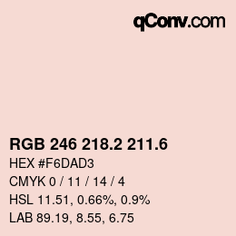 カラーコード: RGB 246 218.2 211.6 | qconv.com