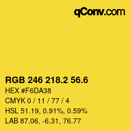カラーコード: RGB 246 218.2 56.6 | qconv.com