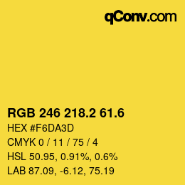 カラーコード: RGB 246 218.2 61.6 | qconv.com