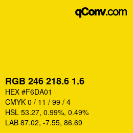 カラーコード: RGB 246 218.6 1.6 | qconv.com