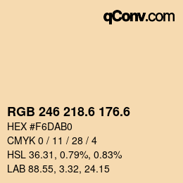 カラーコード: RGB 246 218.6 176.6 | qconv.com