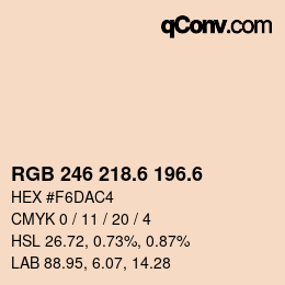 カラーコード: RGB 246 218.6 196.6 | qconv.com