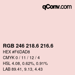 カラーコード: RGB 246 218.6 216.6 | qconv.com