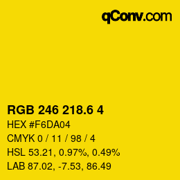 カラーコード: RGB 246 218.6 4 | qconv.com