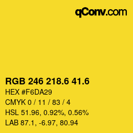 カラーコード: RGB 246 218.6 41.6 | qconv.com