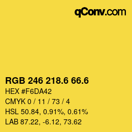 カラーコード: RGB 246 218.6 66.6 | qconv.com