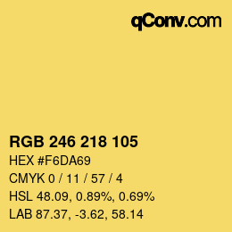 Farbcode: RGB 246 218 105 | qconv.com