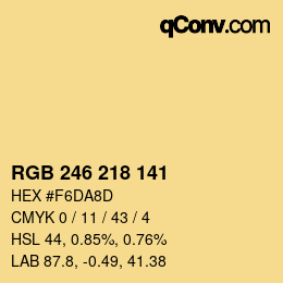 颜色代码: RGB 246 218 141 | qconv.com