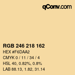 Farbcode: RGB 246 218 162 | qconv.com