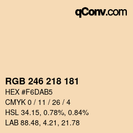 Color code: RGB 246 218 181 | qconv.com