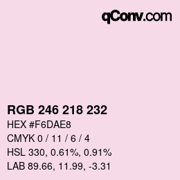 Color code: RGB 246 218 232 | qconv.com