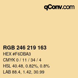 Code couleur: RGB 246 219 163 | qconv.com