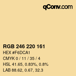 Color code: RGB 246 220 161 | qconv.com