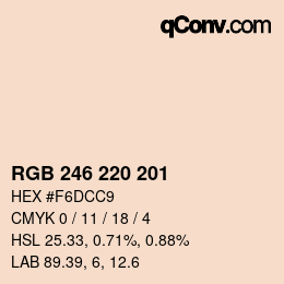 Color code: RGB 246 220 201 | qconv.com