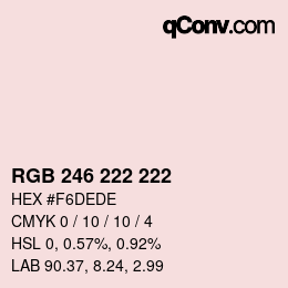 Código de color: RGB 246 222 222 | qconv.com