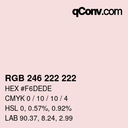 Code couleur: RGB 246 222 222 | qconv.com