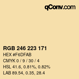 Farbcode: RGB 246 223 171 | qconv.com