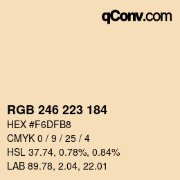 カラーコード: RGB 246 223 184 | qconv.com