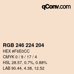 カラーコード: RGB 246 224 204 | qconv.com