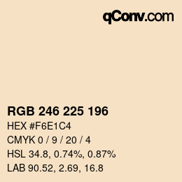 カラーコード: RGB 246 225 196 | qconv.com