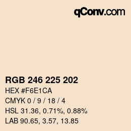 カラーコード: RGB 246 225 202 | qconv.com