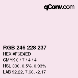 カラーコード: RGB 246 228 237 | qconv.com