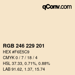 カラーコード: RGB 246 229 201 | qconv.com