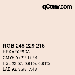 カラーコード: RGB 246 229 218 | qconv.com